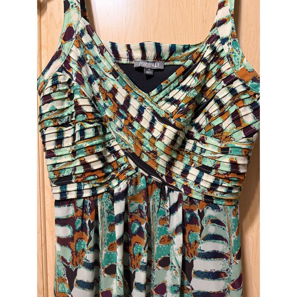 Roz & Ali Earthtone Tank Dress, Maxi Length, Size‎ 16
